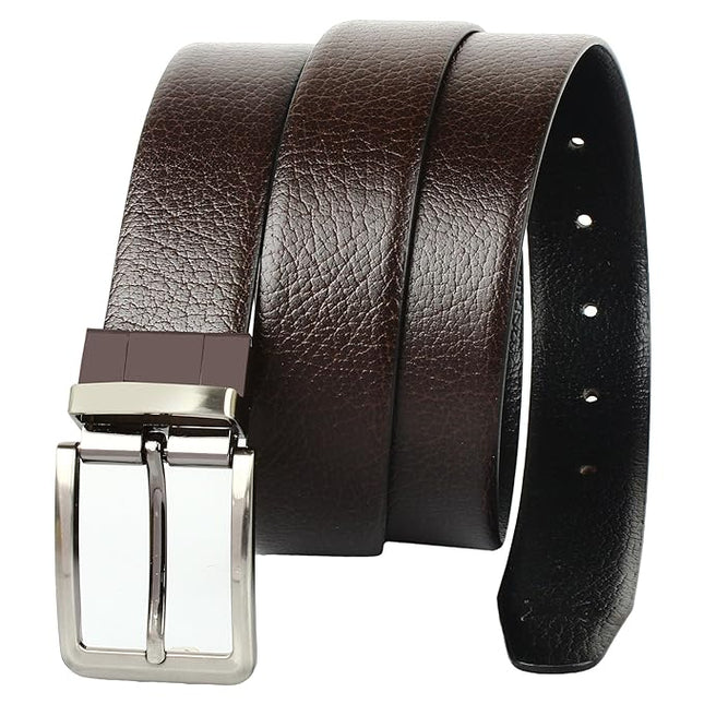 CREATURE Men's Genuine Leather Black & Brown Reversible Belt - MALL