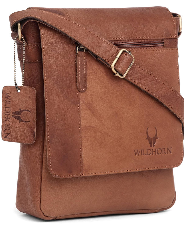 WildHorn Leather Sling Messenger Bag - MALL