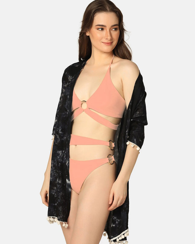 Pink Cut Out-detail Swim Bikini Set - MALL