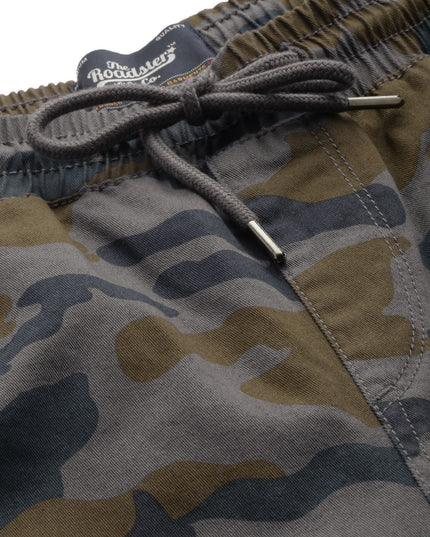 Roadster Men Grey & Brown Camouflage Printed Joggers - MALL