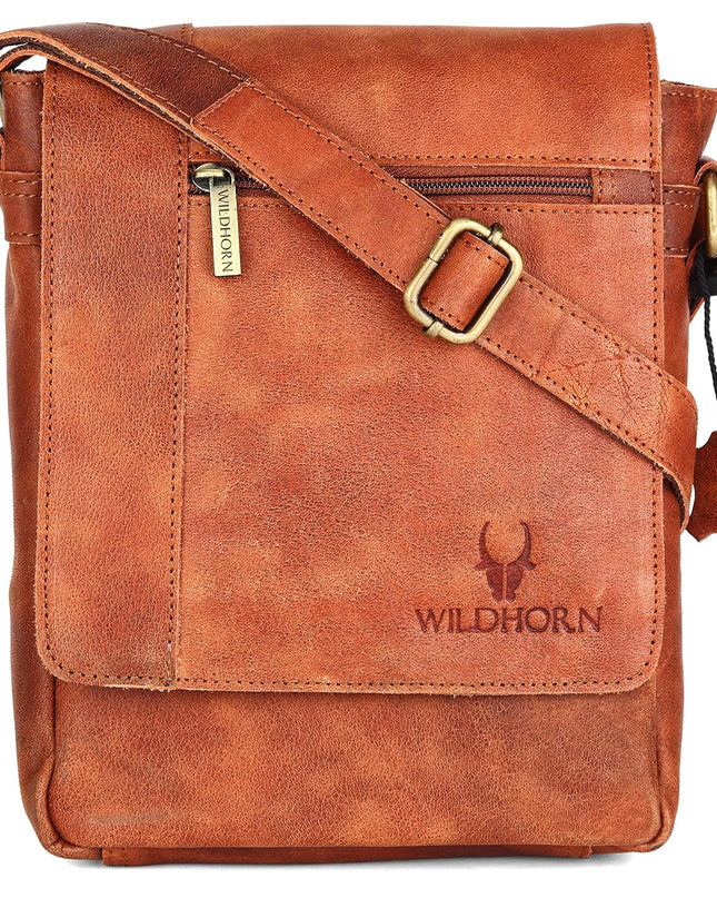 WildHorn Leather Sling Messenger Bag - MALL