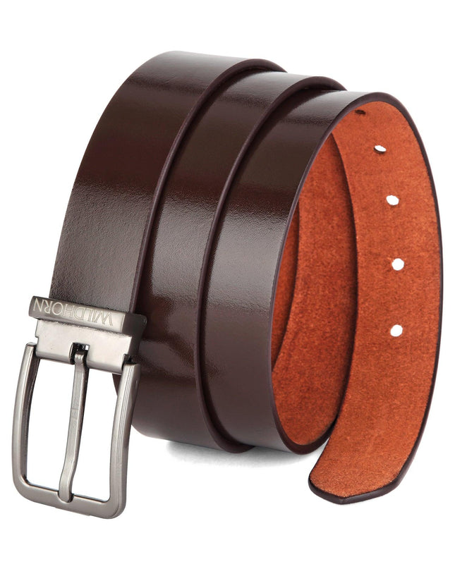 WILDHORN Formal Leather Belt for Men I Free Size I Waist Fit up to 46 inches