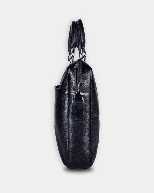 William (Cognac) & Arno Messenger Bag (Piano Black) - MALL