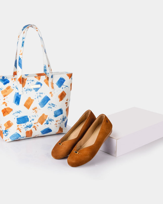 Belleza (Oak Brown) & Mily Tote (White HP) - MALL