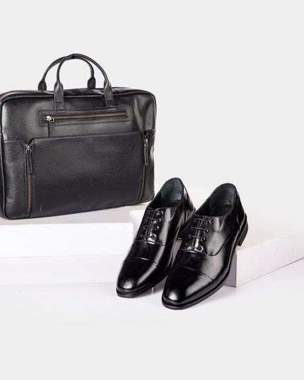 William (Charcoal Black) & Hugo Laptop Bag (Piano Black) - MALL