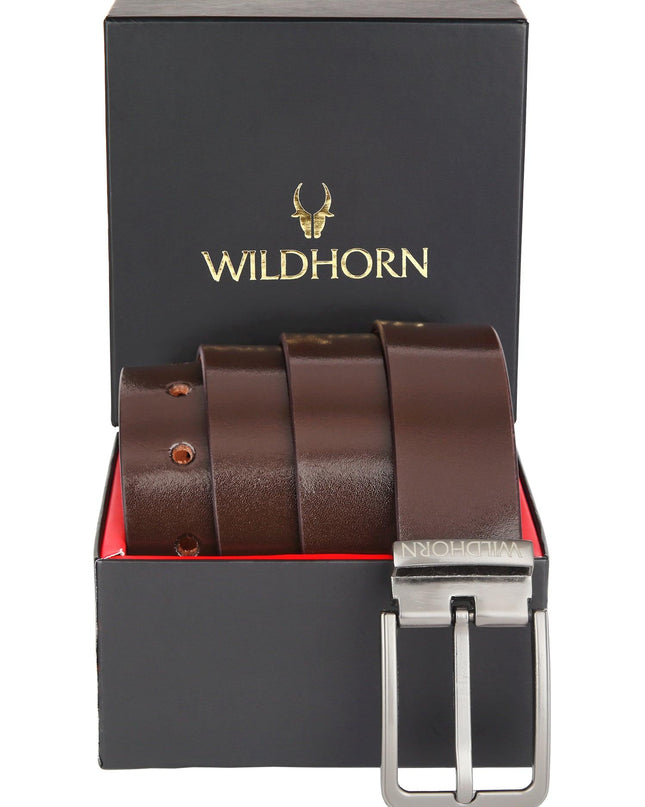 WILDHORN Formal Leather Belt for Men I Free Size I Waist Fit up to 46 inches