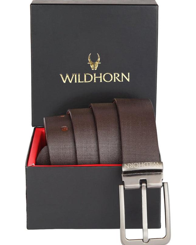 WILDHORN Formal Leather Belt for Men I Free Size I Waist Fit up to 46 inches