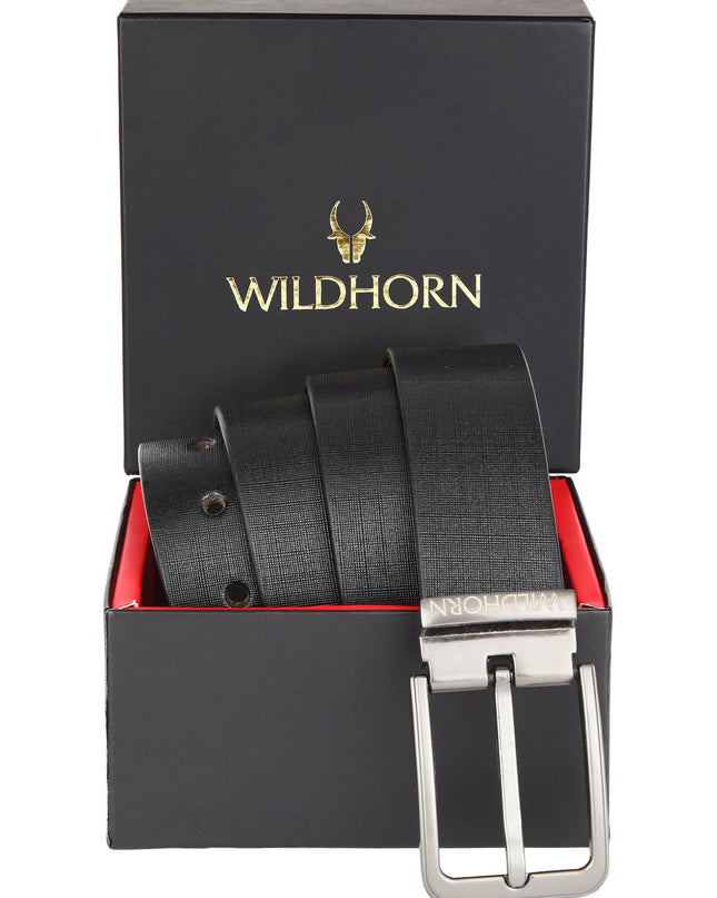 WILDHORN Formal Leather Belt for Men I Free Size I Waist Fit up to 46 inches