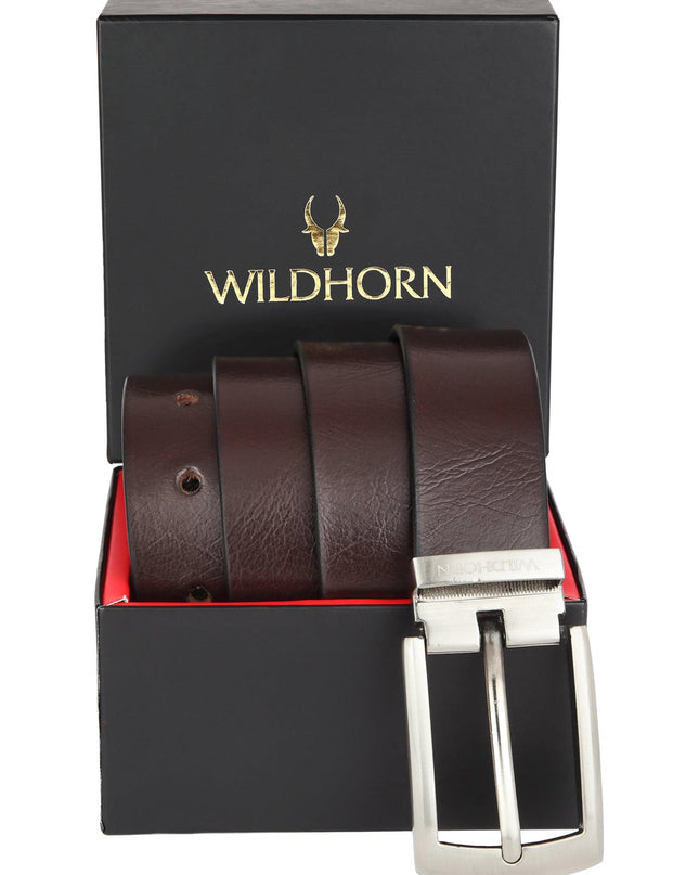 WILDHORN Formal Leather Belt for Men I Free Size I Waist Fit up to 46 inches