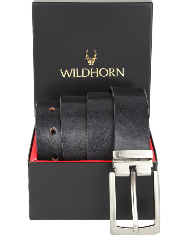 WILDHORN Formal Leather Belt for Men I Free Size I Waist Fit up to 46 inches