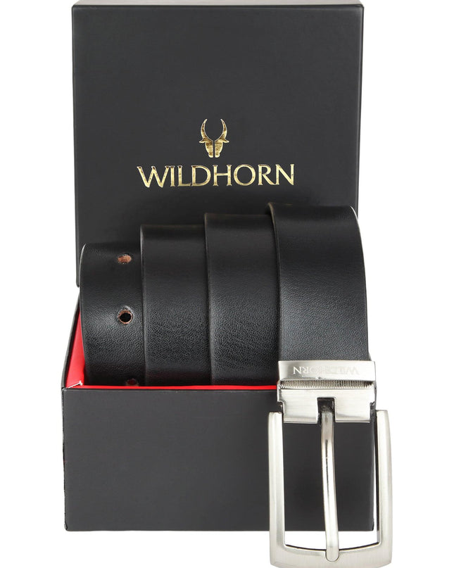 WILDHORN Formal Leather Belt for Men I Free Size I Waist Fit up to 46 inches