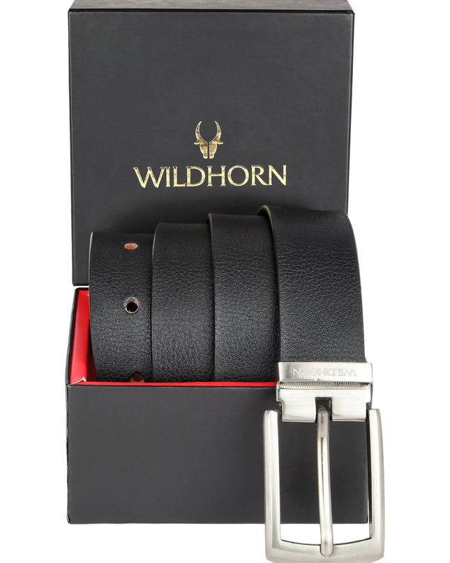 WILDHORN Formal Leather Belt for Men I Free Size I Waist Fit up to 46 inches