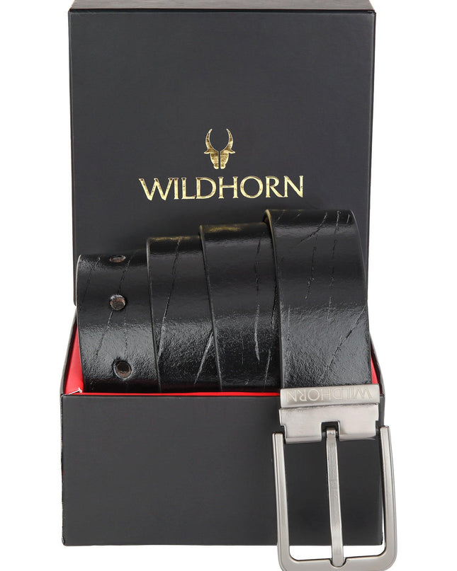 WILDHORN Formal Leather Belt for Men I Free Size I Waist Fit up to 46 inches