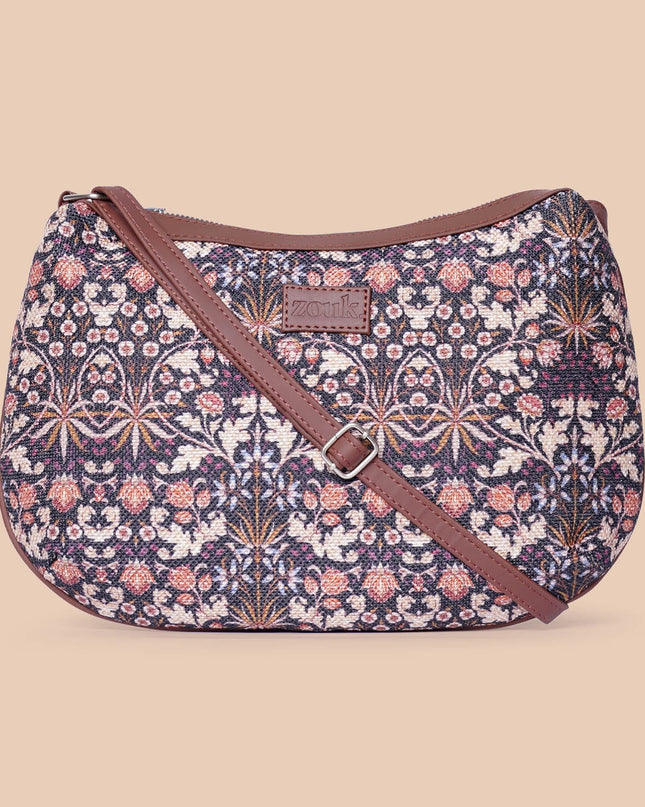 Kashmir Blooms Structured Shoulder Bag