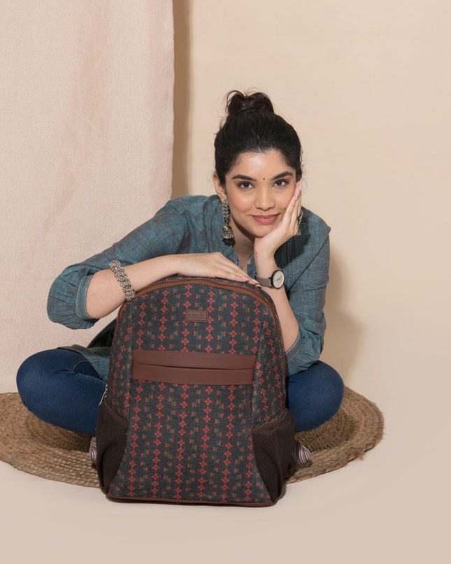 Shobha Niwas Lotus Motif Classic Backpack