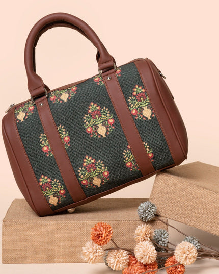 Royal Green Mogra Print Handbag