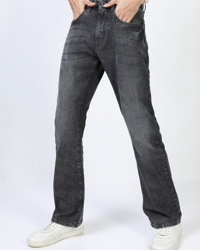 Highlander Men Grey Bootcut Stretchable Jeans - MALL