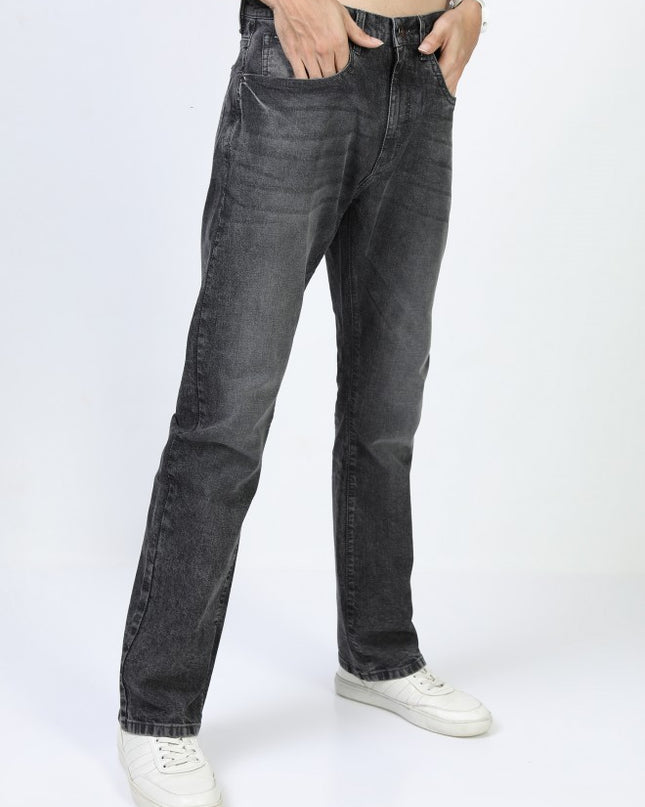 Highlander Men Grey Bootcut Stretchable Jeans - MALL