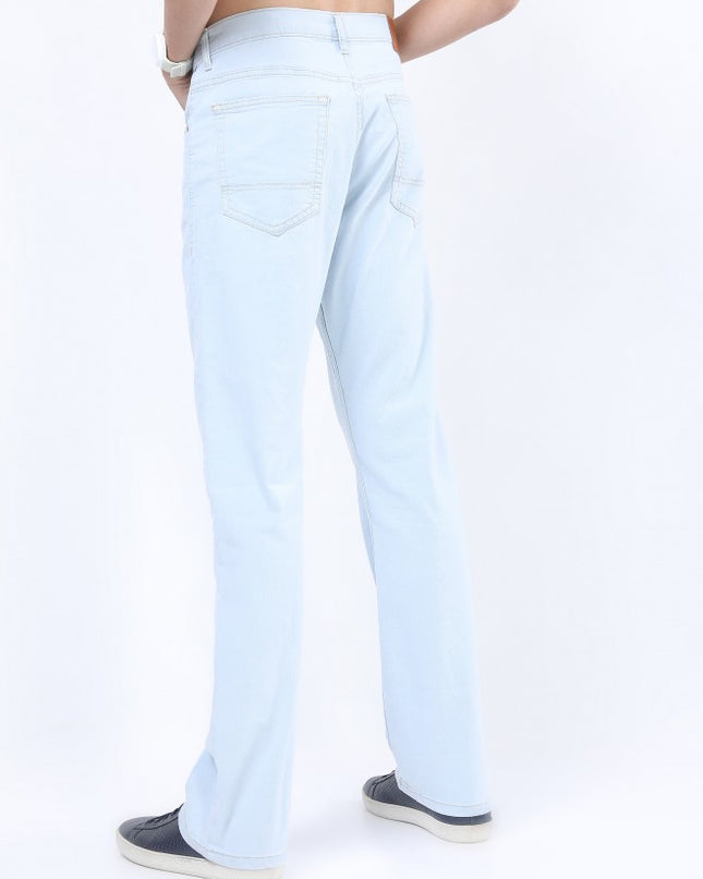 Ketch Men Light Blue Bootcut Stretchable Jeans - MALL