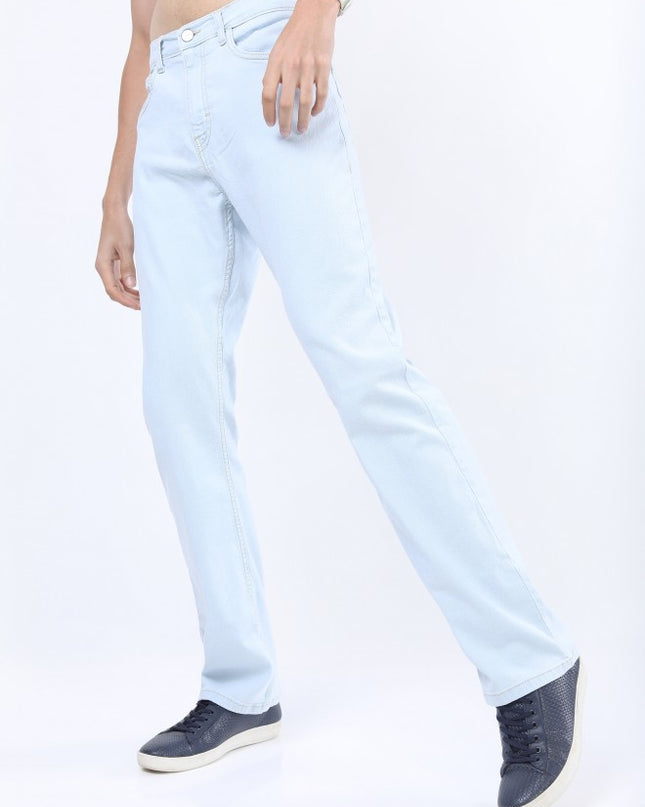 Ketch Men Light Blue Bootcut Stretchable Jeans - MALL