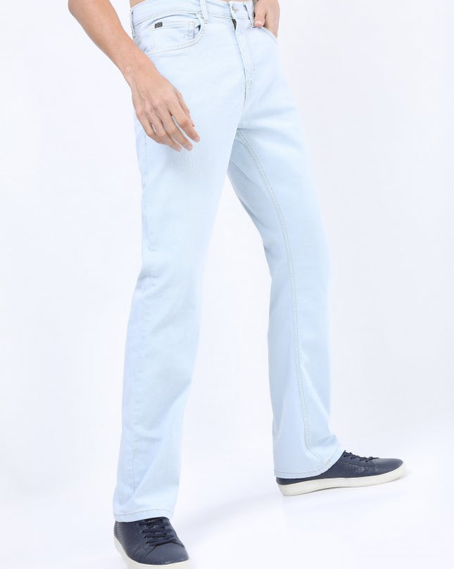 Ketch Men Light Blue Bootcut Stretchable Jeans - MALL