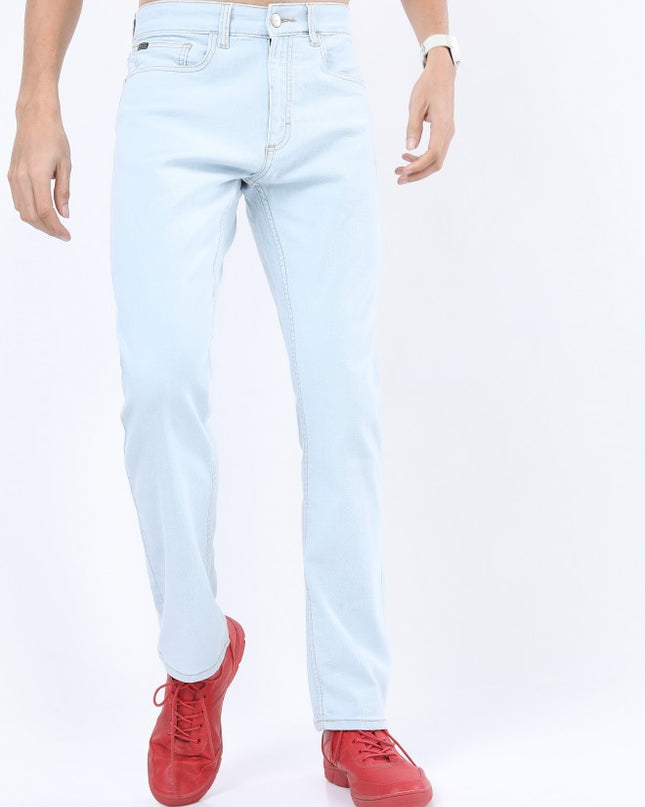 Ketch Men Light Blue Straight Fit Stretchable Jeans - MALL