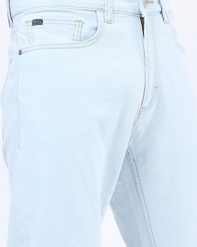 Ketch Men Light Blue Straight Fit Stretchable Jeans - MALL