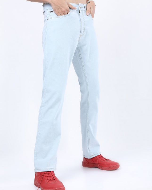 Ketch Men Light Blue Straight Fit Stretchable Jeans - MALL