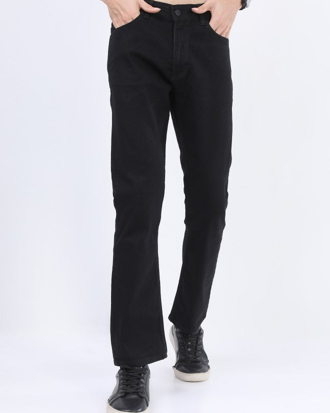 Ketch Men Black Straight Fit Stretchable Jeans - MALL