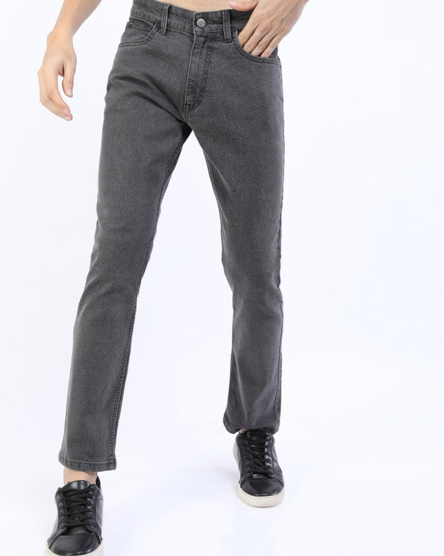 Ketch Men Grey Straight Fit Stretchable Jeans - MALL