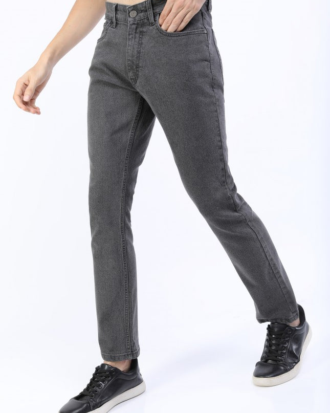 Ketch Men Grey Straight Fit Stretchable Jeans - MALL