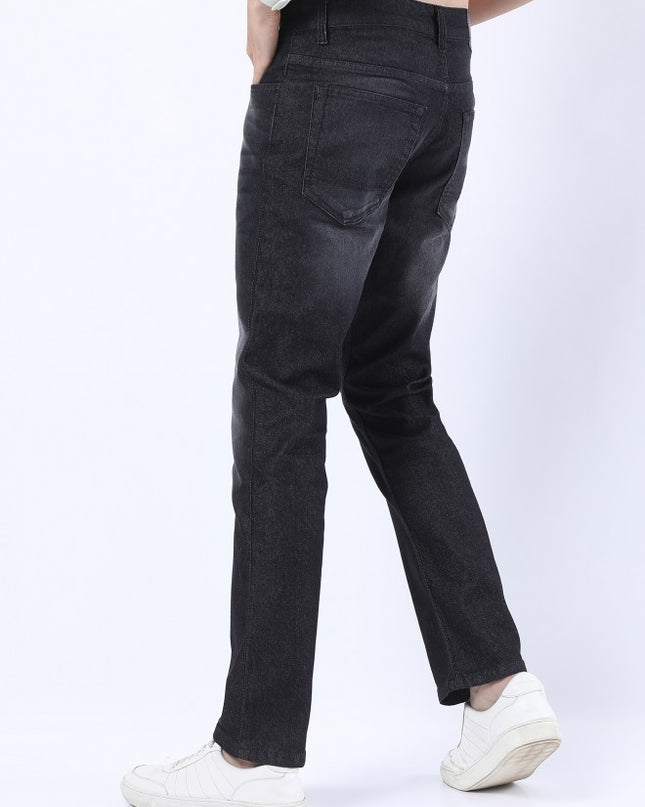 Ketch Men Charcoal Straight Fit Stretchable Jeans - MALL