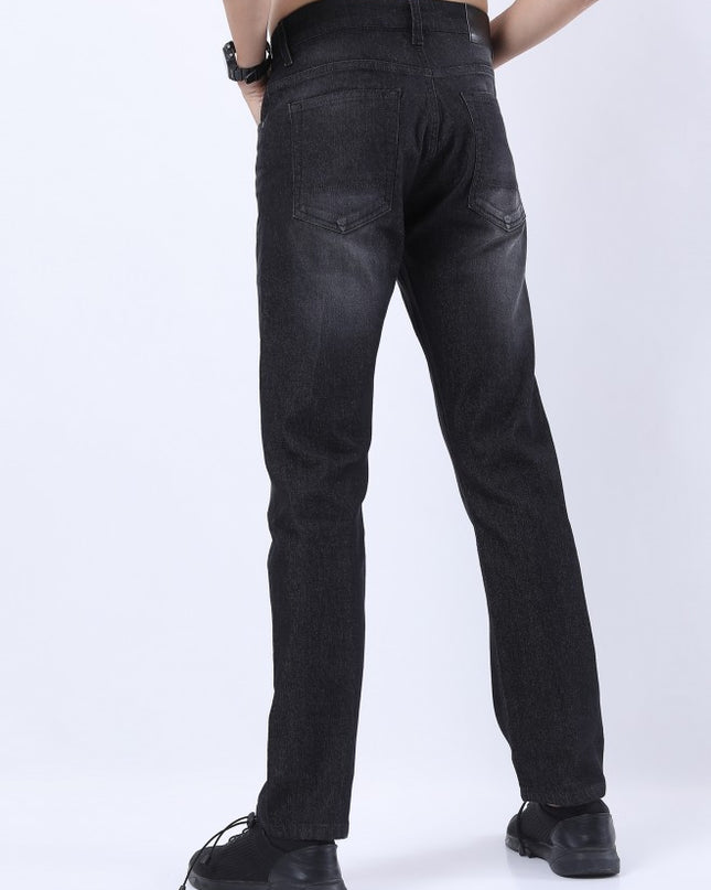 Ketch Men Charcoal Straight Fit Stretchable Jeans - MALL