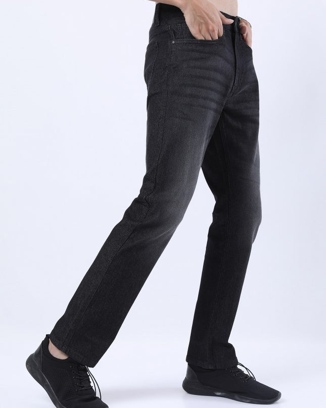 Ketch Men Charcoal Straight Fit Stretchable Jeans - MALL