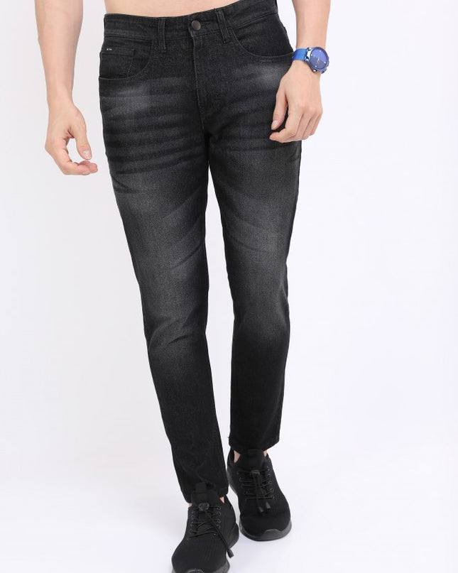 Ketch Men Charcoal Tapered Fit Stretchable Jeans - MALL