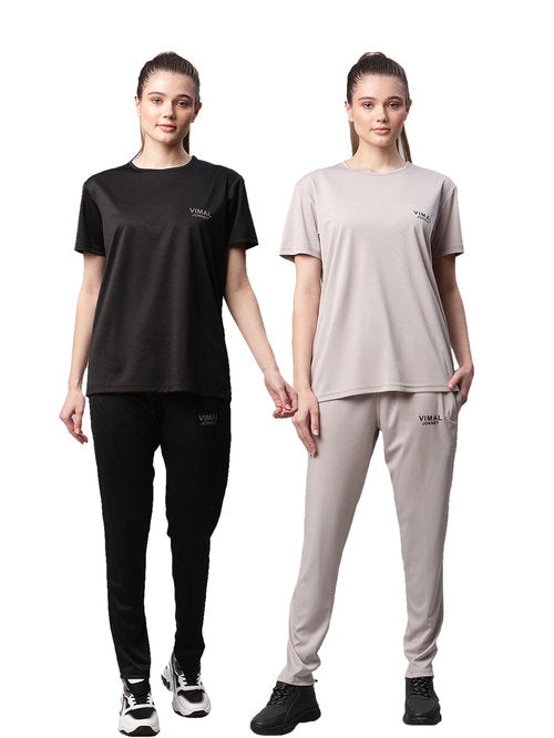 Vimal Jonney Multicolored Regular Fit T-Shirt With Trackpants (Pack Of 2) - MALL