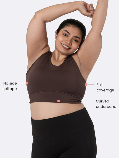 BlissClub Brown Comfort Sports Bra - MALL