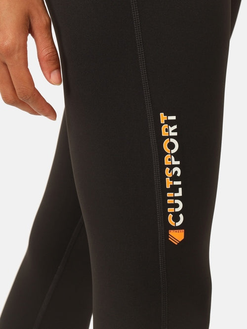 Cultsportone Black Mid Rise Tights - MALL