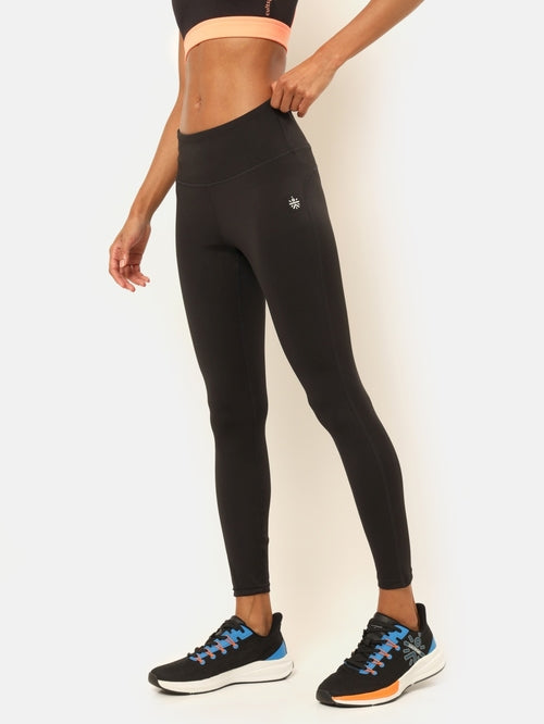 Cultsportone Black Mid Rise Tights - MALL