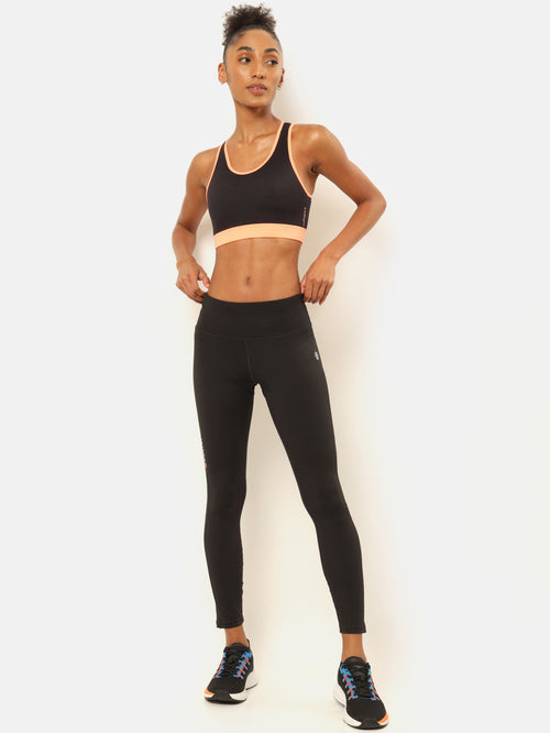 Cultsportone Black Mid Rise Tights - MALL