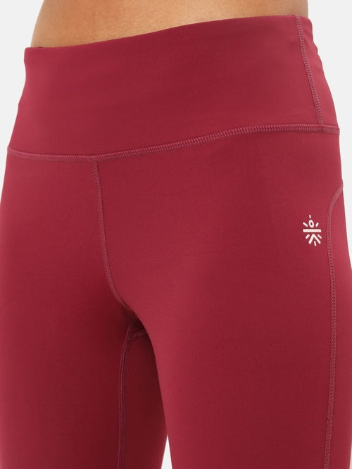 Cultsportone Maroon Mid Rise Tights - MALL