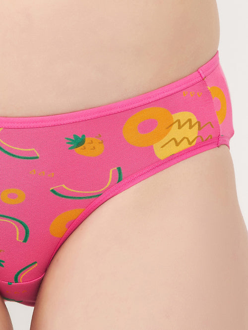 Clovia Pink Bikini Printed Hipster Panty - MALL