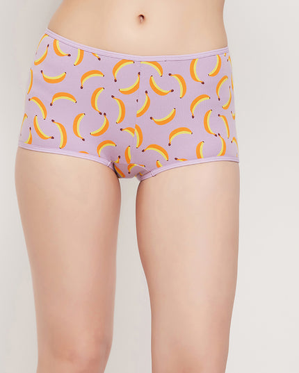 Clovia Purple Printed Shorts - MALL