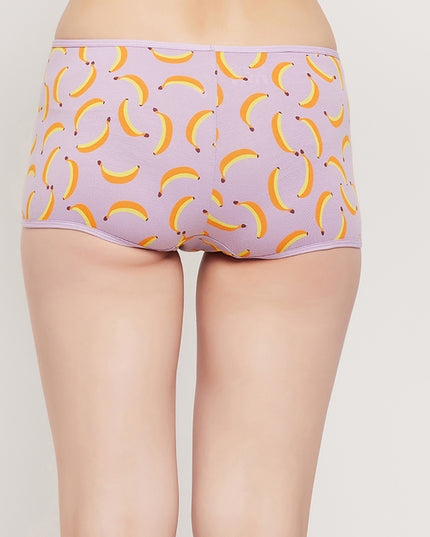 Clovia Purple Printed Shorts - MALL