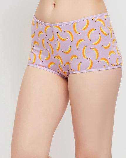 Clovia Purple Printed Shorts - MALL