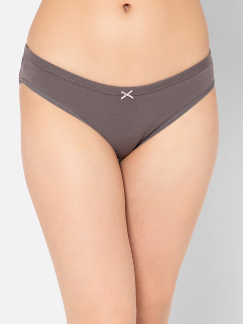 Clovia Grey Bikini Panty - MALL