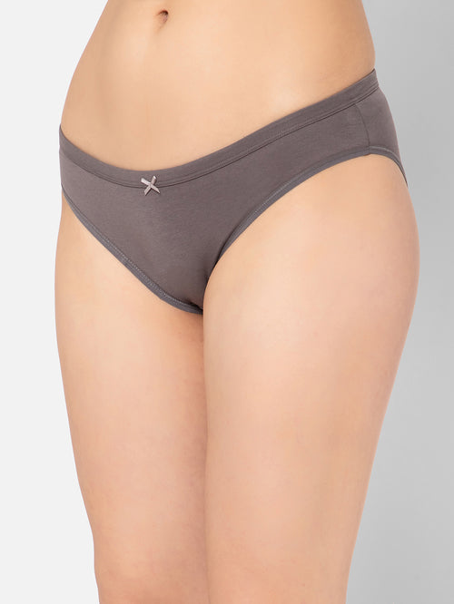 Clovia Grey Bikini Panty - MALL