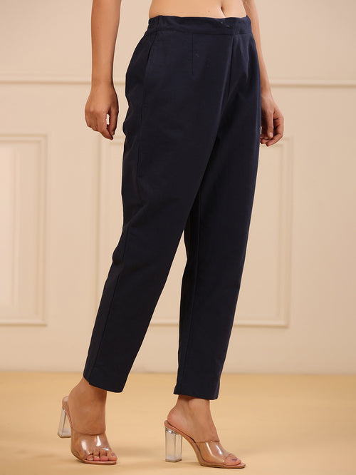 Juniper Navy Cotton Pants - MALL