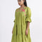 Westside Embroidered Green Gathered Dress Bombay Paisley - MALL