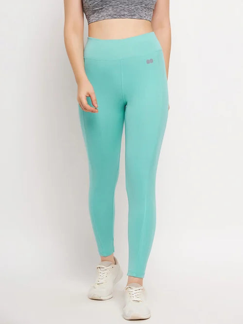 Clovia Mint Green High Rise Active Tights - MALL